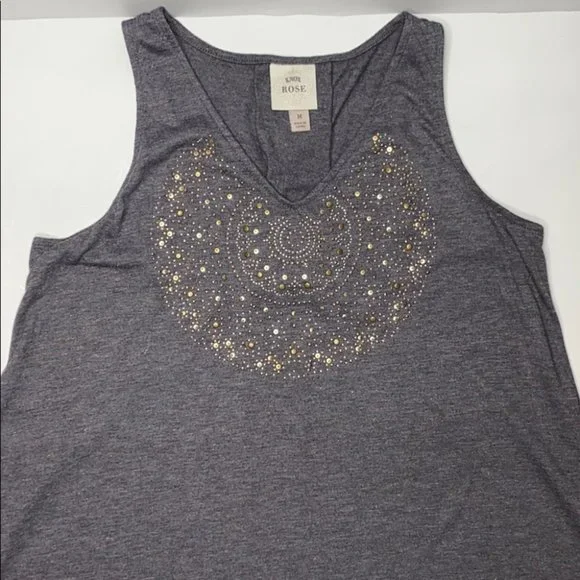 Knox Rose Embellished Tank Top Grey - Picture 8 of 9